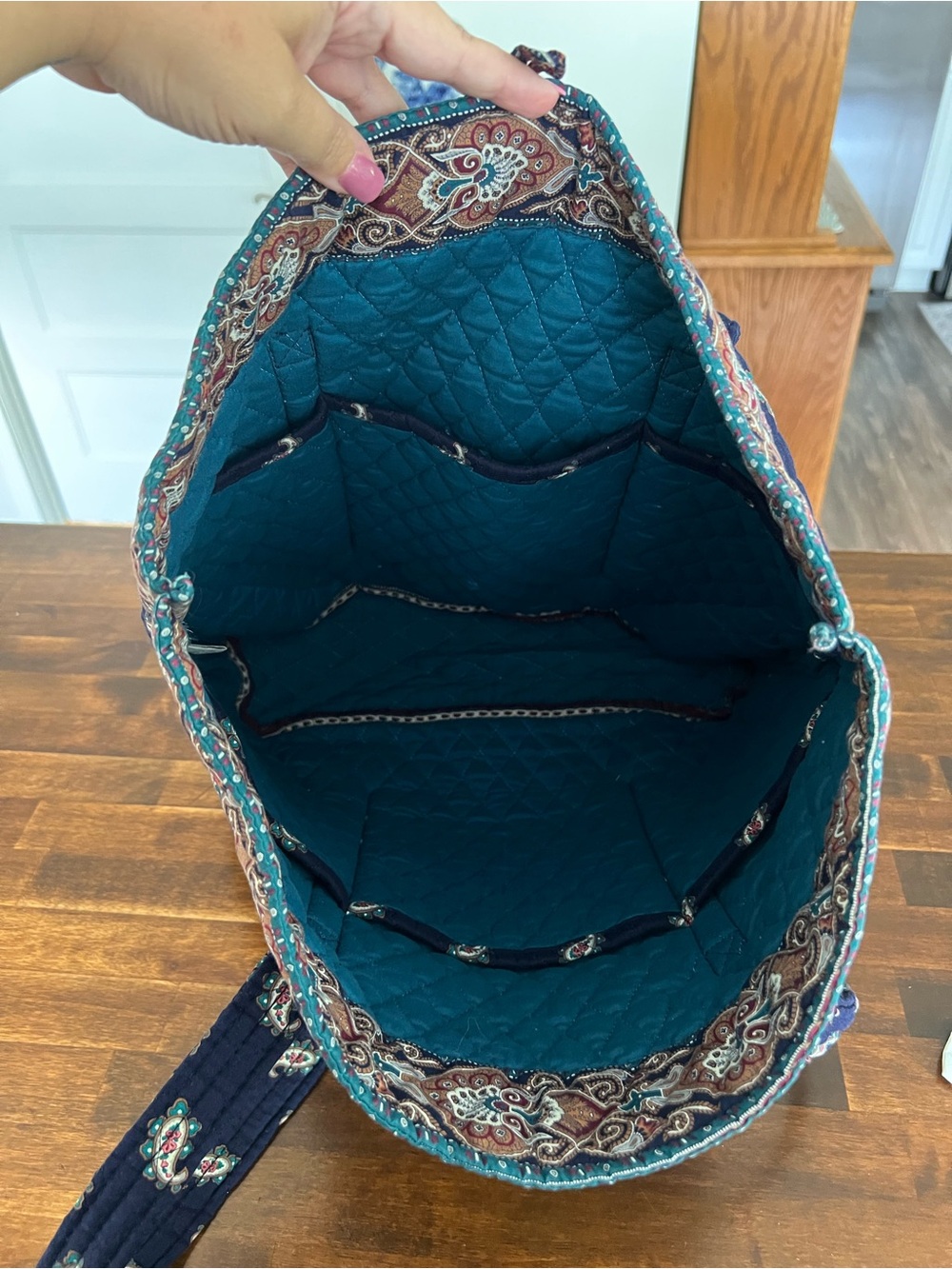 Vera Bradley Vintage Navy Paisley Large Tote - Picture 8 of 9